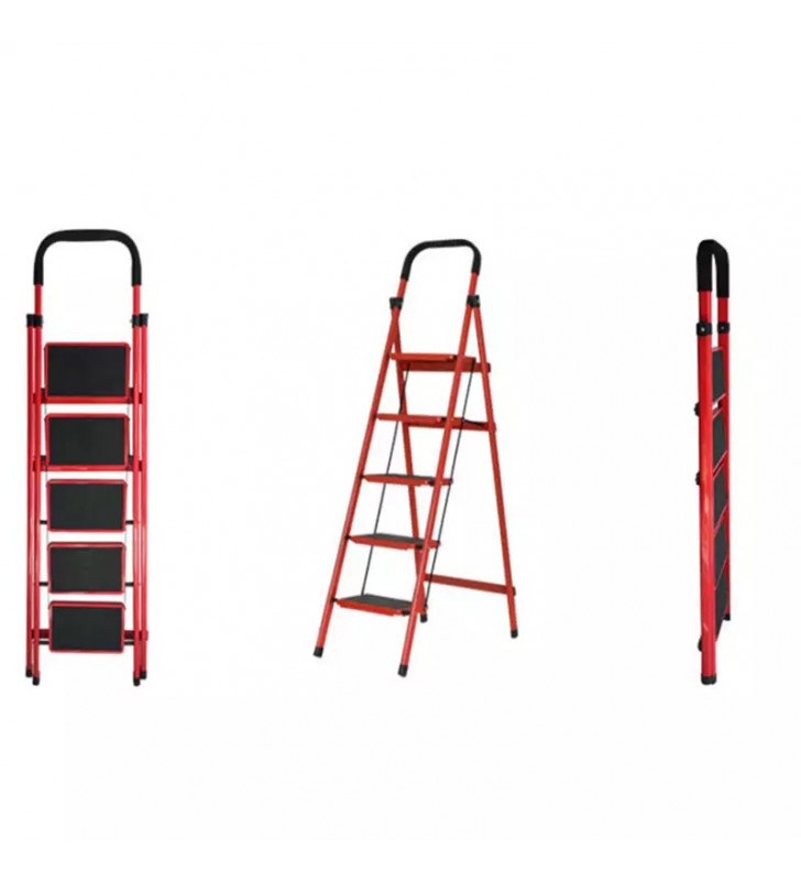 5 Layers Red Folding Ladder